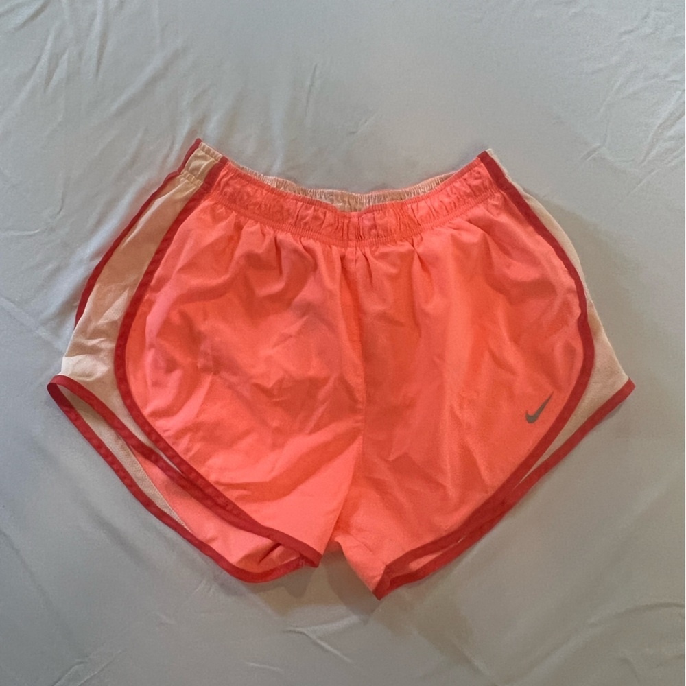 Nike Women's Coral and Cream Athletic Shorts